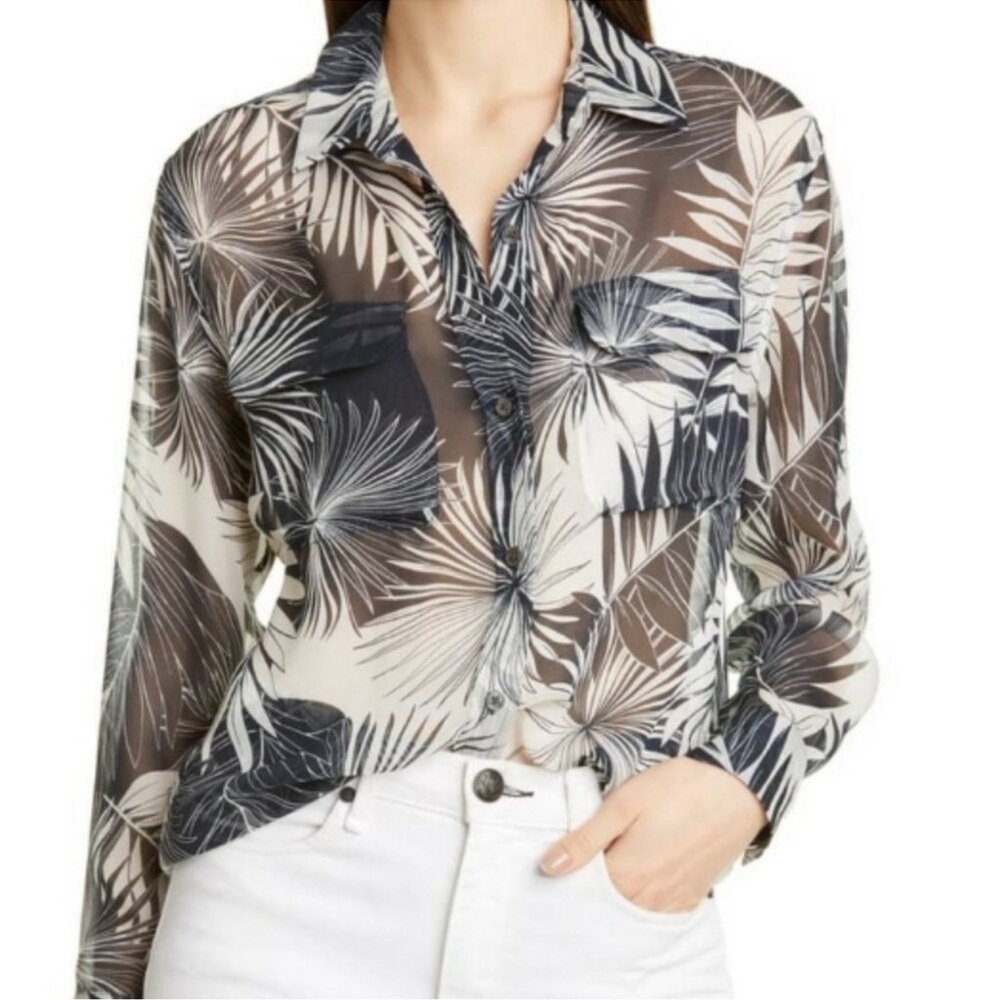 EQUIPMENT Signature Botanical Silk Shirt xs MSRP $280